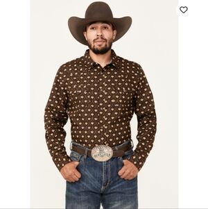 Cody James Men's Reign In Striped Print Long Sleeve Snap Western Shirt XLT EUC